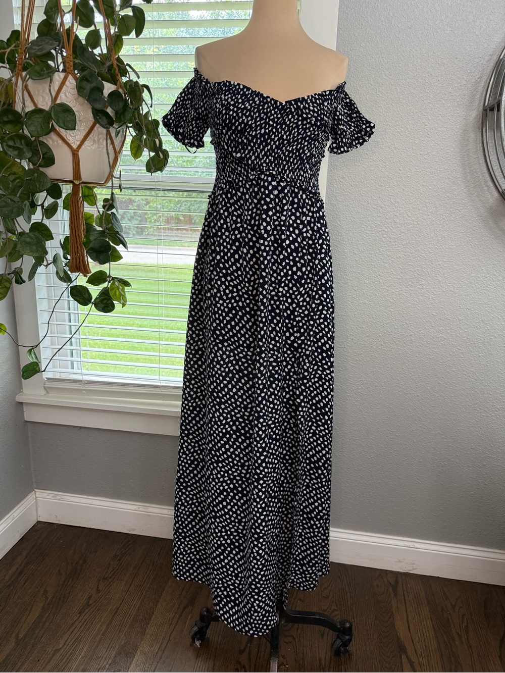 Polka Dot Off The Shoulder Sun Dress Size XS